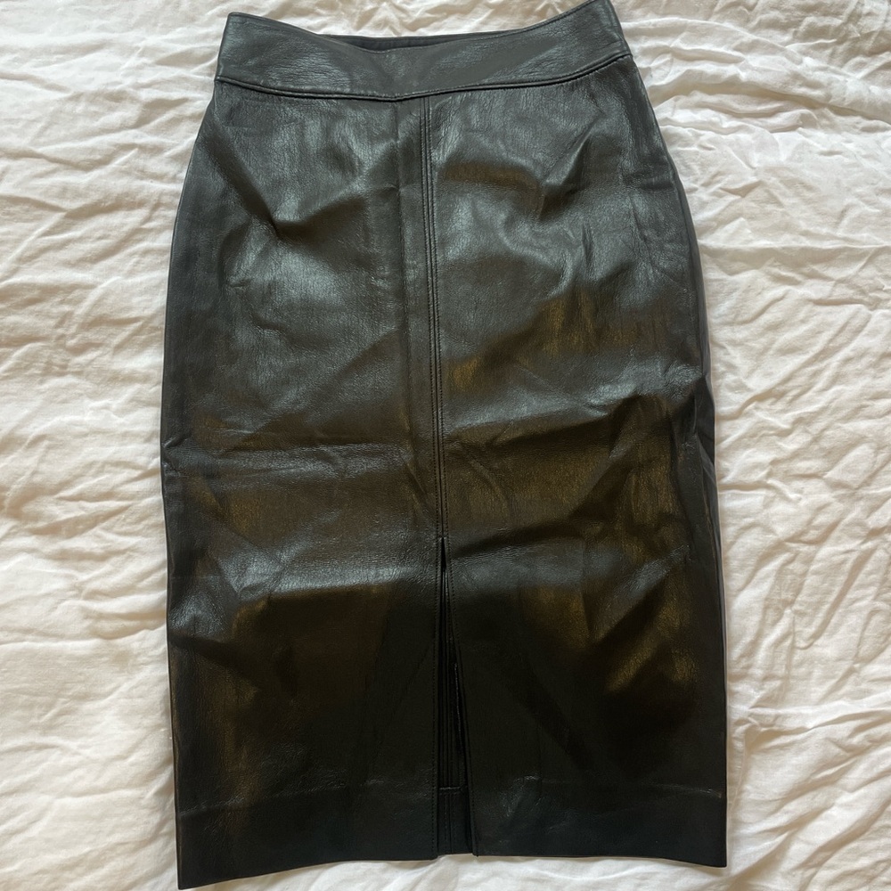 Aritzia Black Leather Pencil Skirt